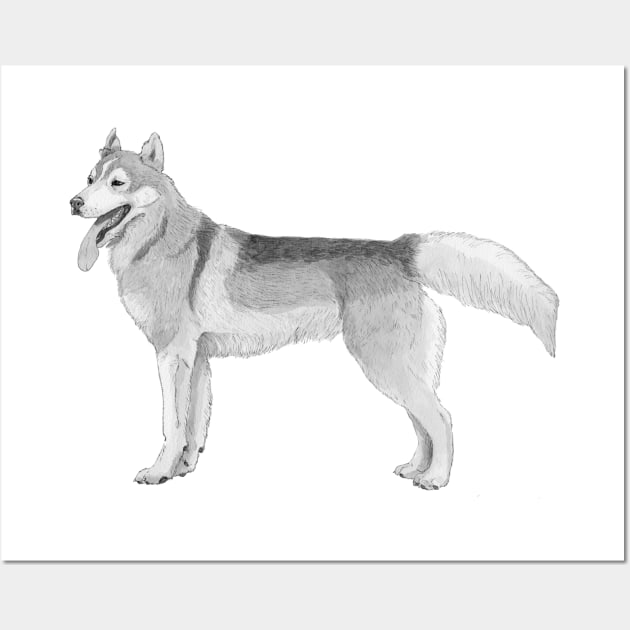 Siberian Husky ink Wall Art by doggyshop